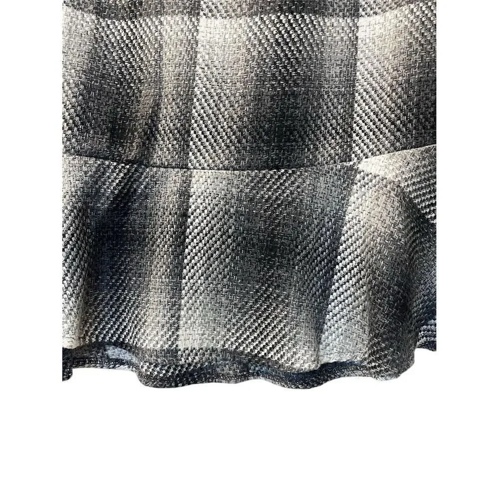 Women's Wool Plus Size 22 Black Plaid A-Line Midi Skirt Casual Office Workwear - Picture 3 of 9